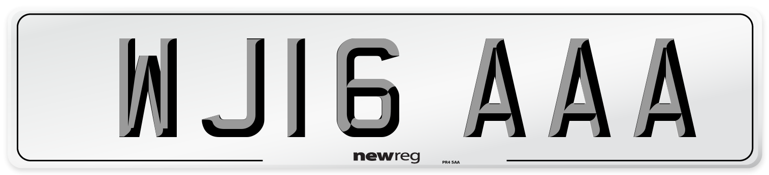 WJ16 AAA Number Plate from New Reg